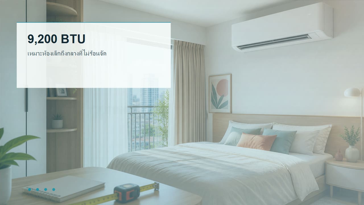 ภาพห้องสำหรับประเมิน BTU ของ Daikin FTKC09