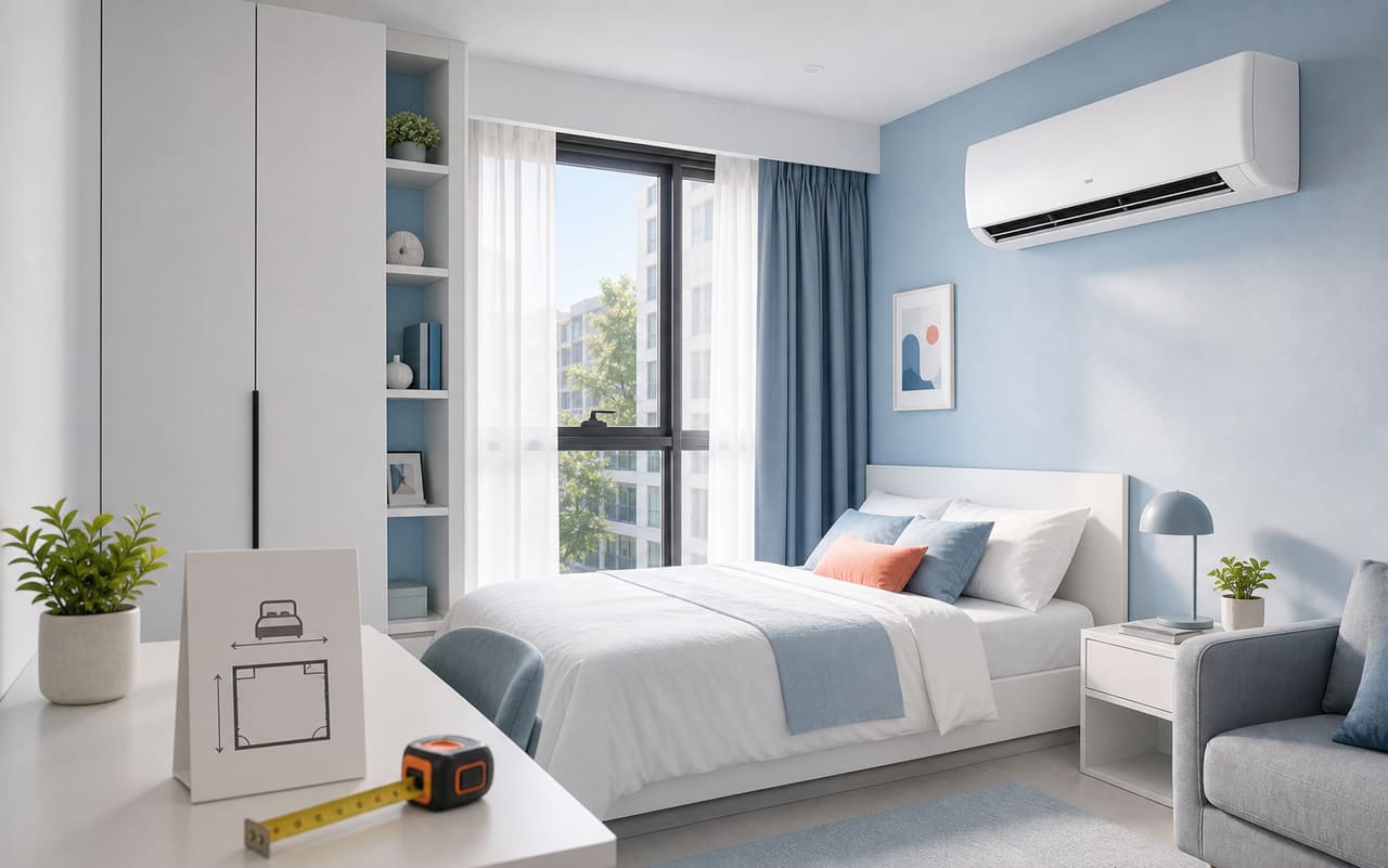 ภาพห้องนั่งเล่นสำหรับใช้ประกอบการเลือก BTU แอร์ Midea Celest MSCE