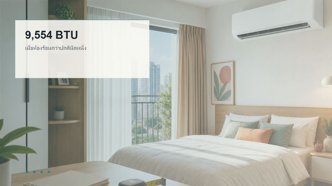 ภาพห้องสำหรับประเมิน BTU ของ Mitsubishi MSY-GY09VF