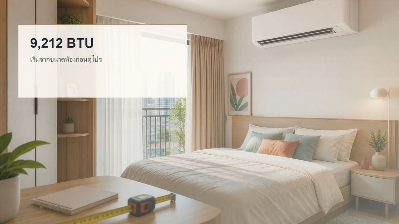 ภาพห้องสำหรับประเมิน BTU ของ Mitsubishi MSY-JY09VF